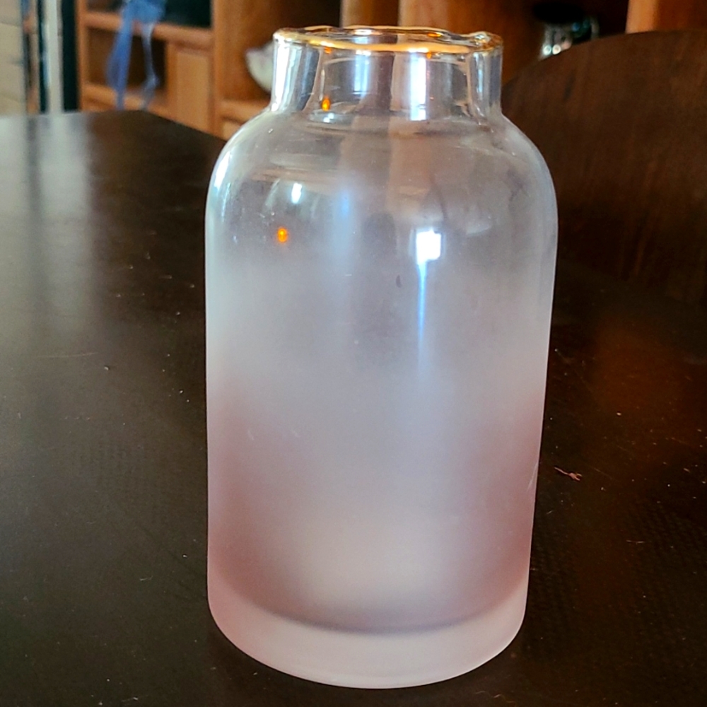Hobby Lobby Pink and gold glass vase with LED candle
